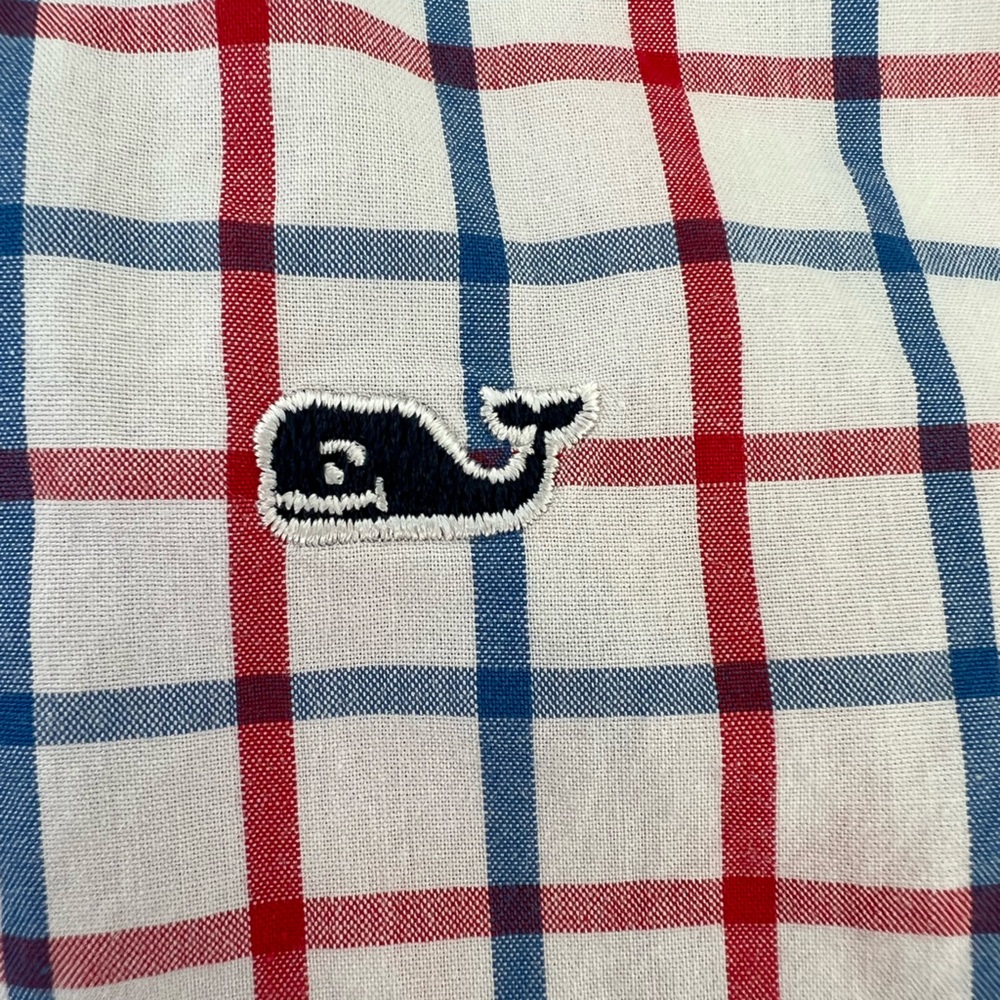 Like New Whale Shirt Button Down Vineyard Vines 100% Cotton Boys Medium - Picture 6 of 9